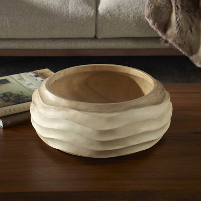 Bol en bois blanchi Uttermost Waveform