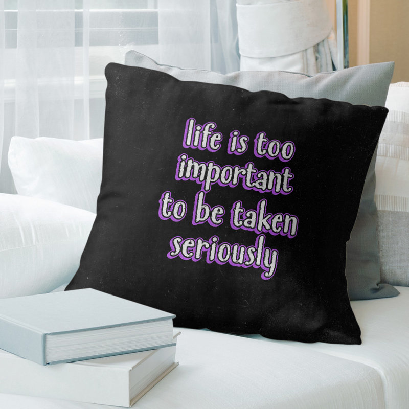 Coussin Life & Levity, 20 po x 20 po, Mauve, Housse de coussin seulement - sans coussin