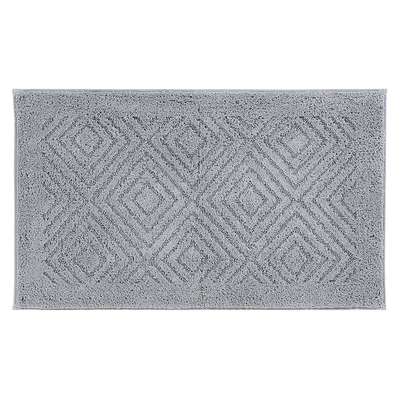 Tapis de salle de bain en polyester de luxe Krikorian, Argent, Rectangle 20 po x 30 po