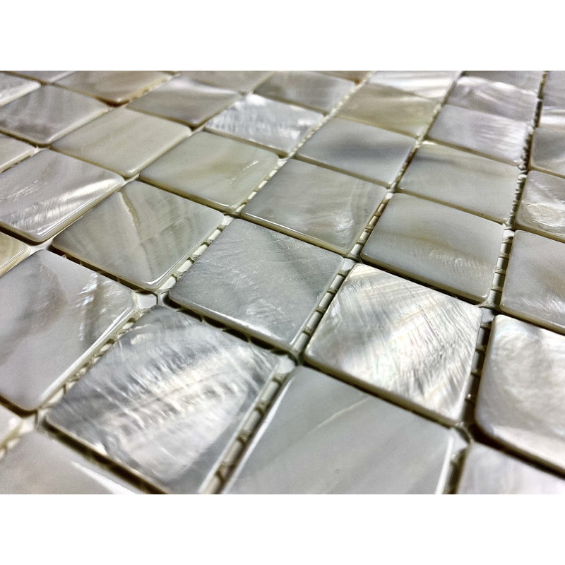 Carreau décoratif en nacre de coquillage 1x1