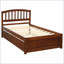 Lit plateforme simple en bois de pin massif avec lit gigogne - aucun sommier nécessaire, finition noyer pour la chambre à coucher-2134201679
