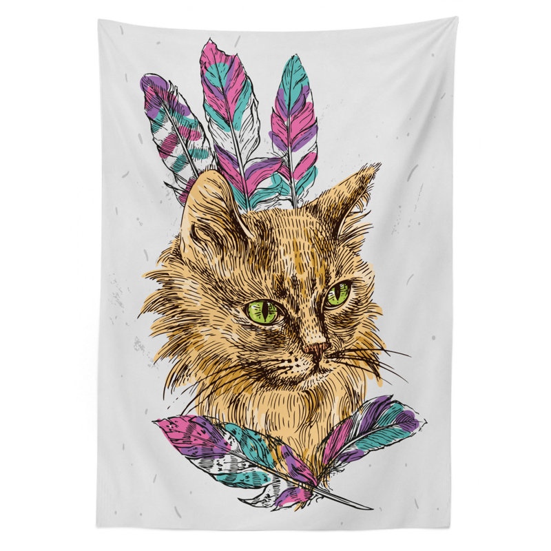 Cat Tablecloth, 84" x 60"
