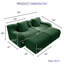 Ensemble de canapé modulaire en tissu Bondy Teddy avec méridienne et accoudoirs ergonomiques incurvés, vert émeraude-839854636