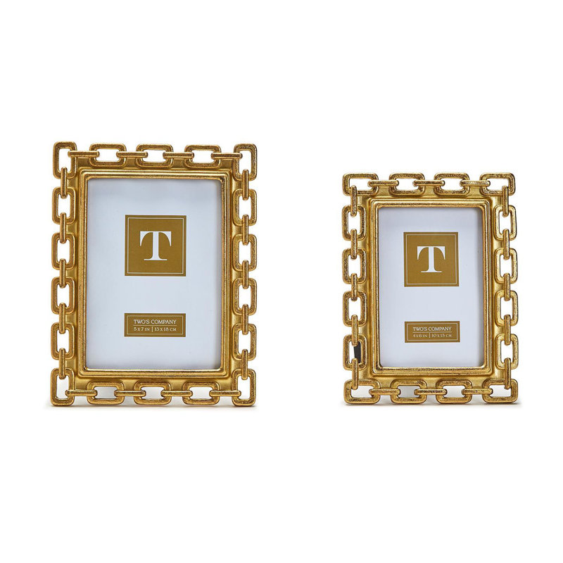 Gold Chain Set Of 2 Photo Frame