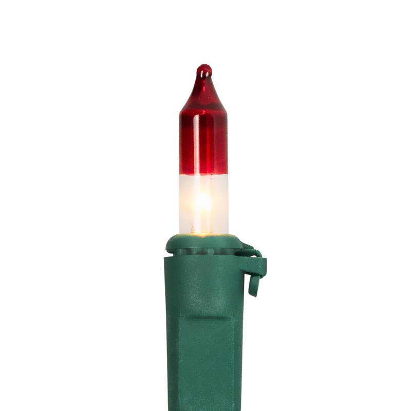 Mini Christmas Light Set - Green Wire, Clear/Red/Green, 258"