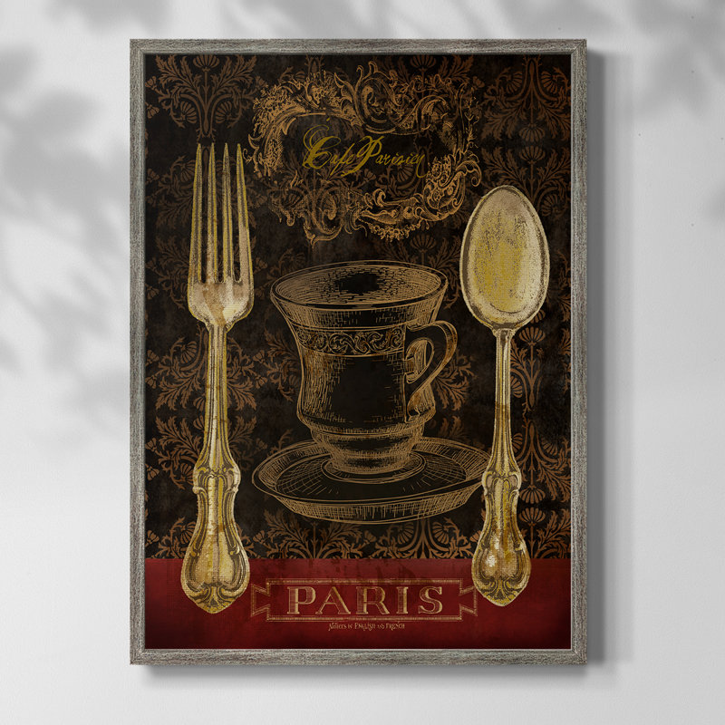 Café Parisien Framed Print - Solid Wood, 15" H x 12" W
