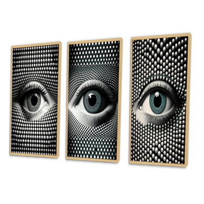 "Œil monochrome", 3 pièces sur toile