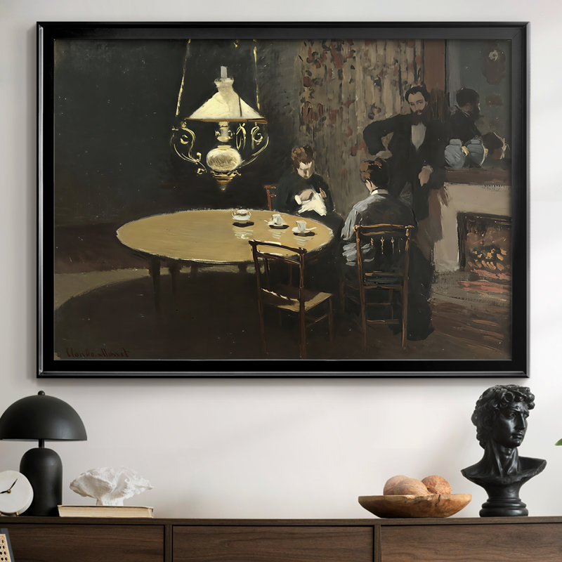 Intérieur, après dîner - Intérieur, après dîner - Claude Monet - Toile tendue avec châssis, 1868-1869, 30 x 5 x 42,5, Noir