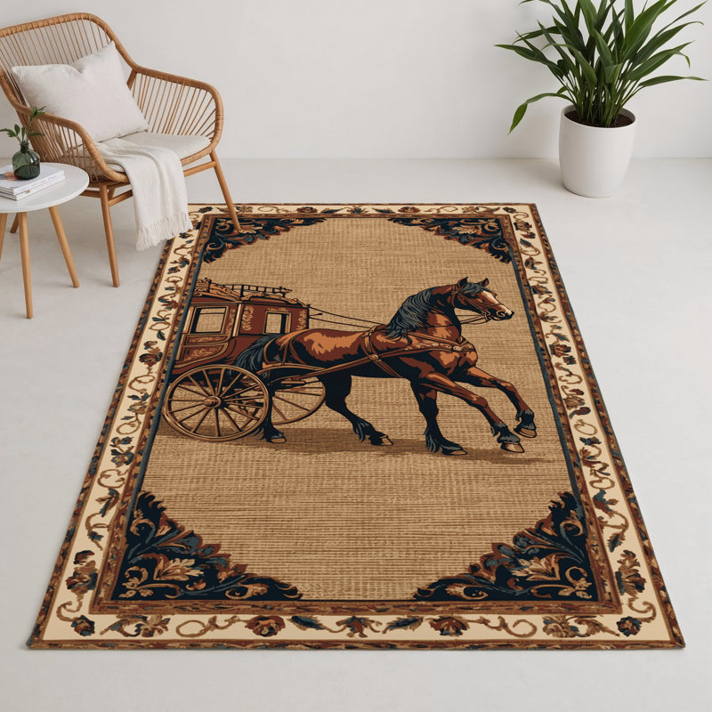 Tapis intérieur et extérieur brun Transport, Rectangulaire 3 pi x 5 pi