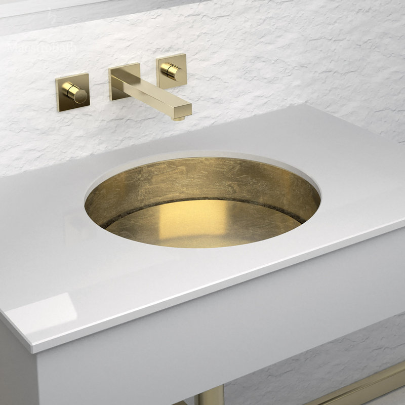 Rho 16.1'' L Bathroom Sink, Gold Leaf