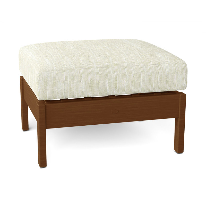 Repose-pieds Kennebunkport, Chêne, Pas de soudure, InsideOut® Rollo ‑ lin crème