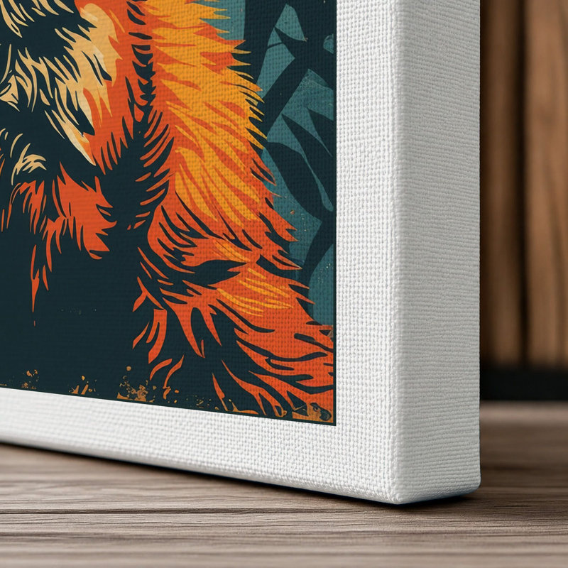 Fox Beneath the Moon Boho - Wrapped Canvas, 18x12 - 45.7 x 30.5 cm, White Border