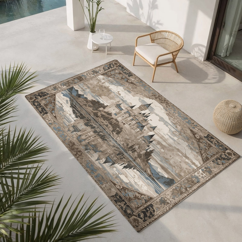 Tapis intérieur et extérieur Arched Horizon, Rectangulaire 8 pi x 10 pi