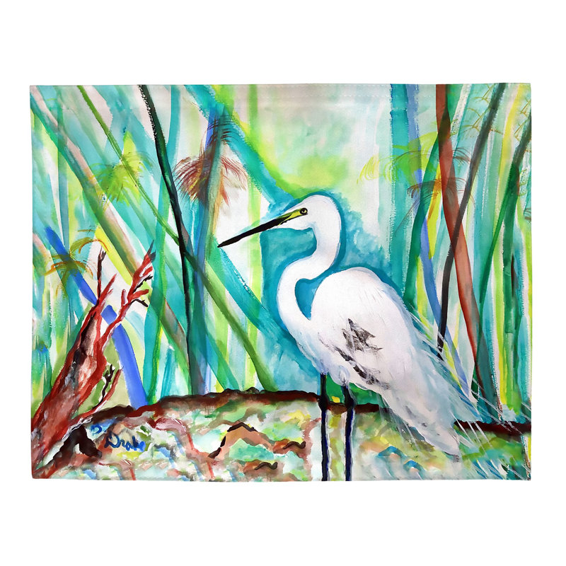 Ensemble de 4 napperons Egret in Marsh