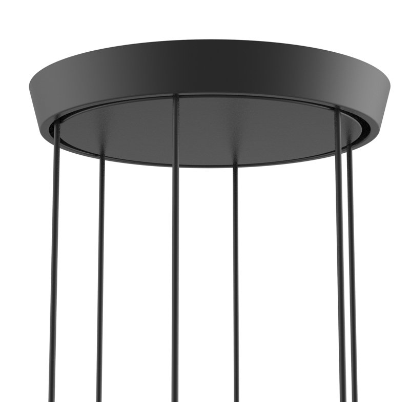 Solid 6 - Light LED Pendant, Nero Marquina, Matte Black