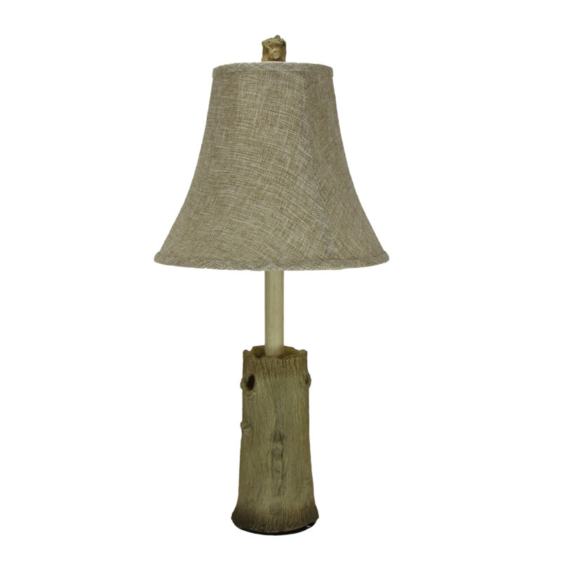Lampe de table tronc d'arbre avec abat-jour
