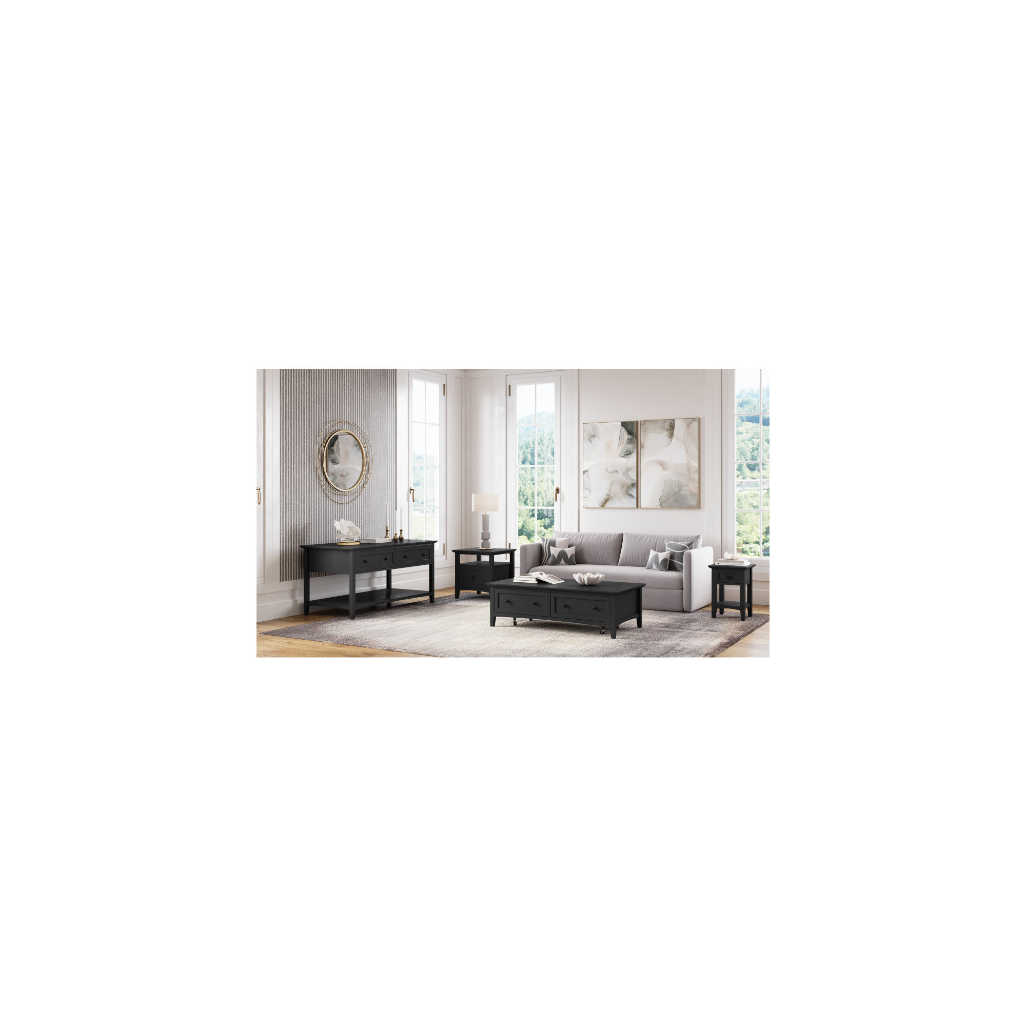 Renee Square End Table, Black