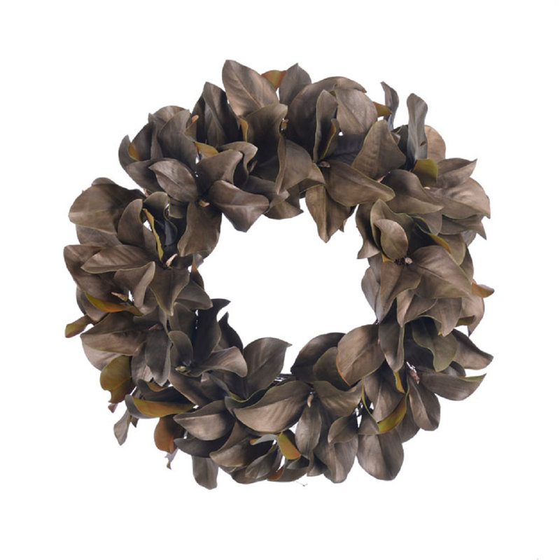 Fall Magnolia Leaf Wreath, 30" H x 30" W x 9" D