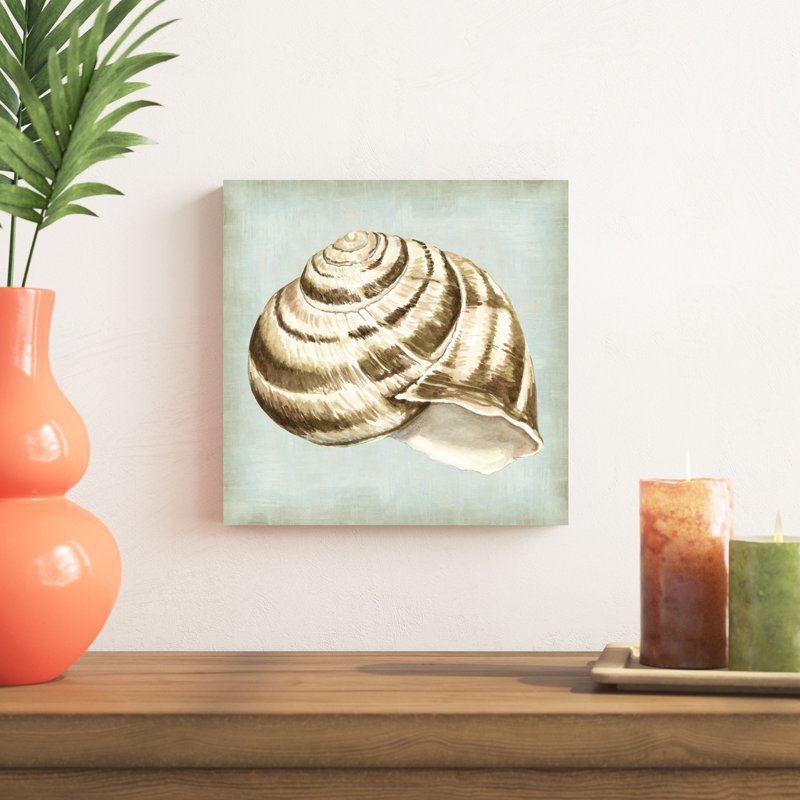«Sea Dream Shells I», peinture sur toile, H 12 po x l 12 po, Toile tendue