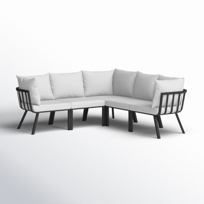 Modway Riverside 5 Piece Outdoor Patio Aluminum Sectional