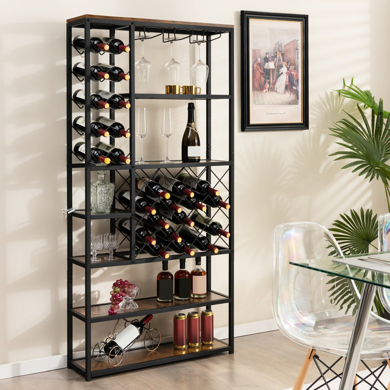 Wava Floor Wine Bottle & Glass Rack in