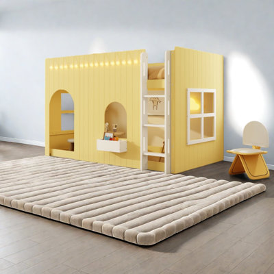 Space Saving Beds, Twin Wood Mdf Loft, Farmhouse Cottage For Kids Room