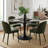 Modern Fully Upholstered Dining Chairs With Fabric-Wrapped Legs-2096628636