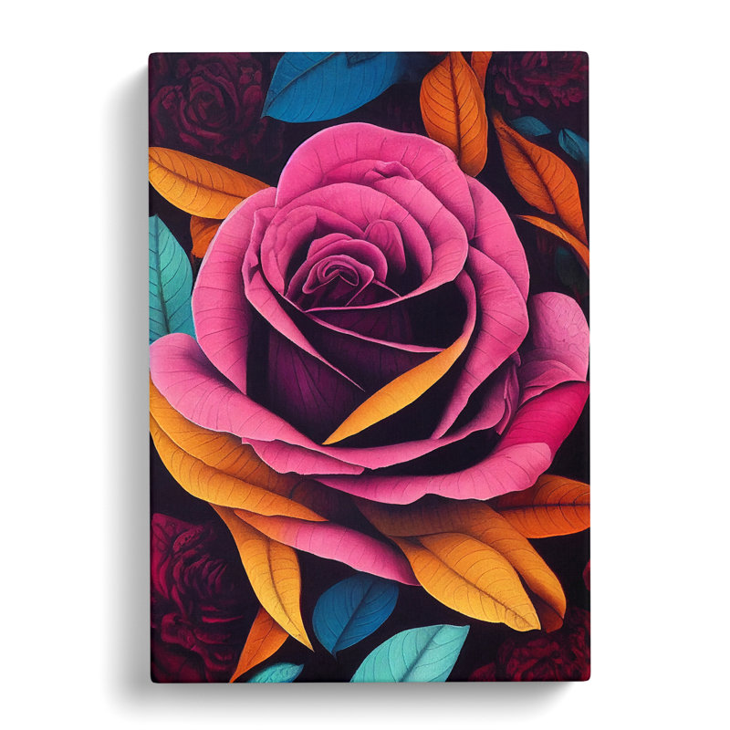 Franich Rose Painting Paisley - Wrapped Canvas, 76cm H x 50cm W