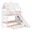 Lit superposé simple au-dessus d'un lit simple avec lit gigogne et glissade-102977031