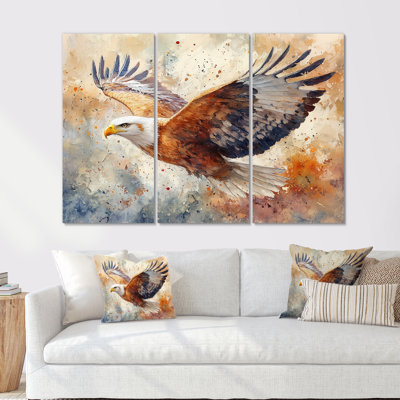 Brun, jaune, audacieux, aigle, vol d'oiseau