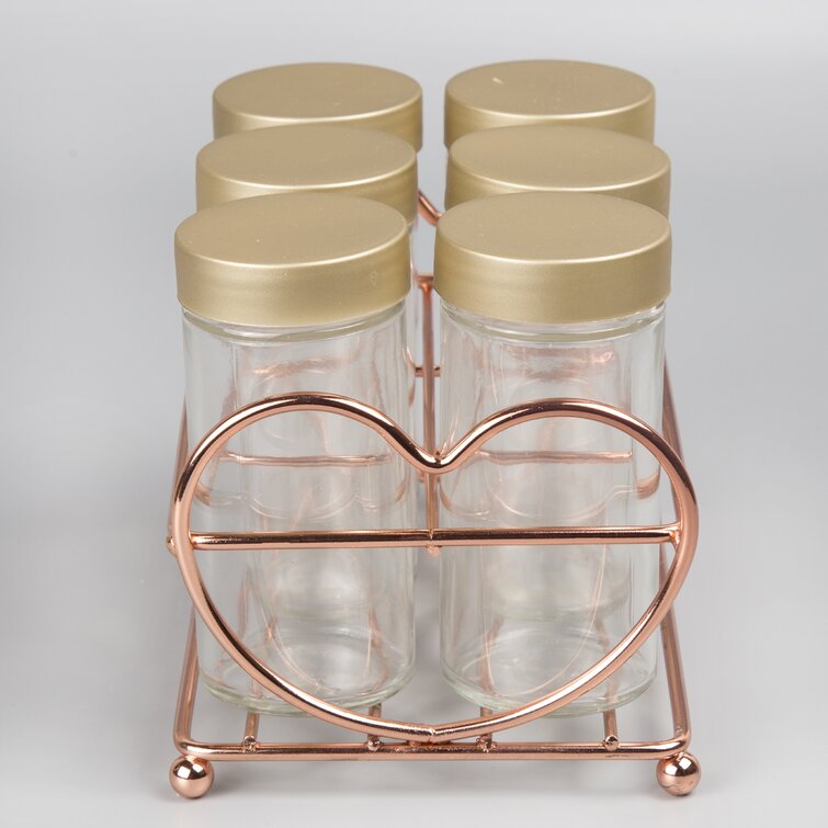 Winston Porter 6 Jar Spice Jar & Rack Set