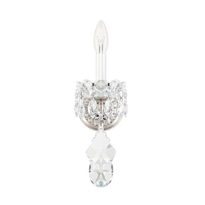 New Orleans 1 Light Wall Sconce in Antique Silver with Clear Heritage Handcut Crystals