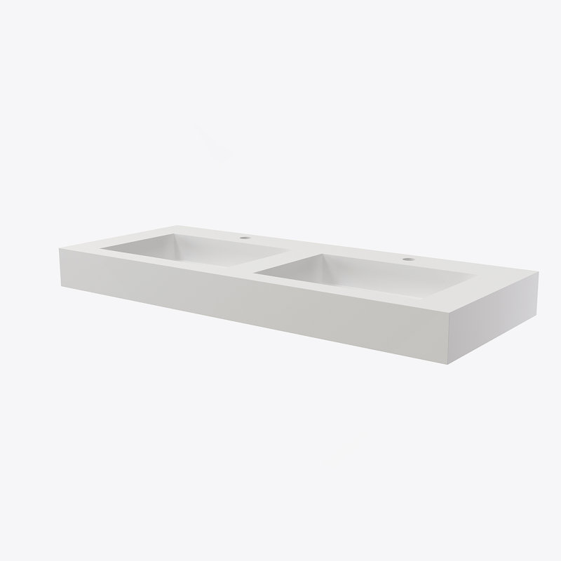 Stone Resin Solid Surface Bathroom Vanity Basin Sink, Matte White
