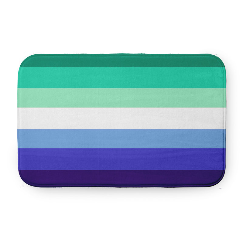 Tapis de bain Samoni, Vert et bleu