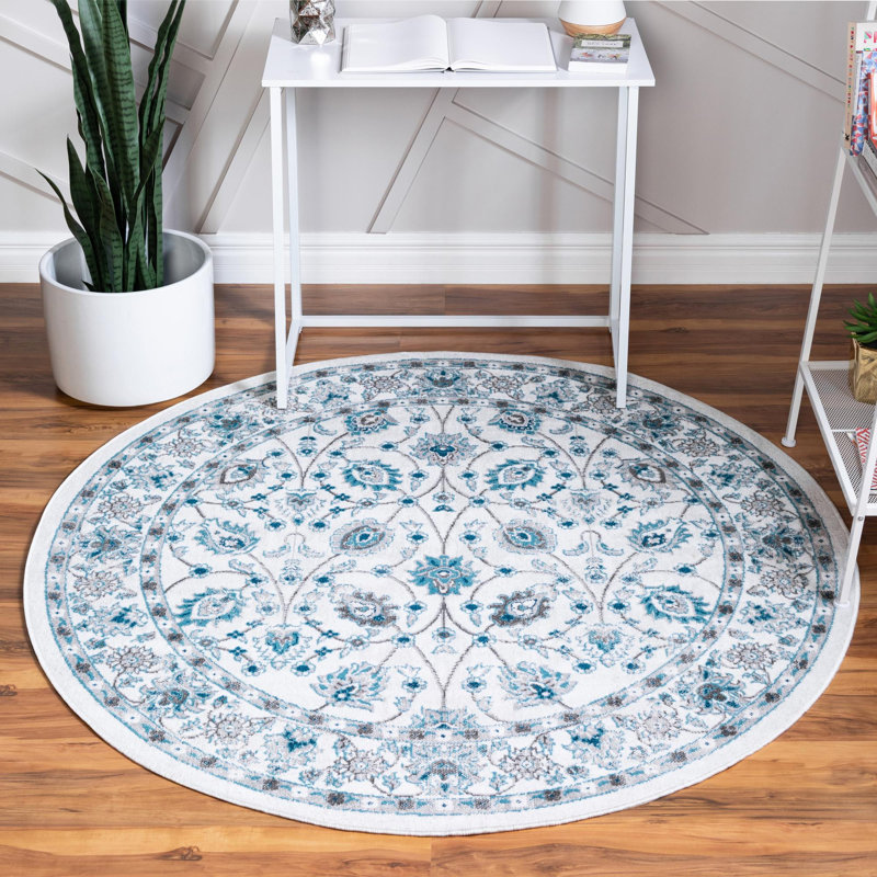 Dota Floral Indoor Rug, Round 7'10"