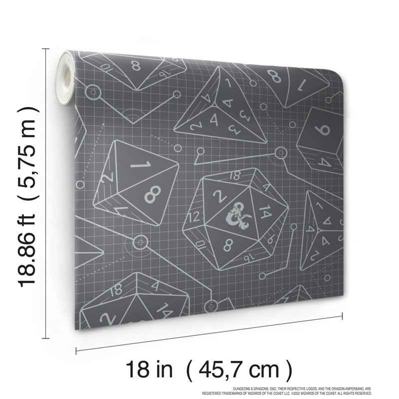 Papier peint adhésif Dungeons & Dragons, Gris anthracite