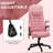 High Back Vibration Massage Office Chair with 6 Vibration Points, Heated Reclining PU Leather Computer Chair with Armrest and Remote, Pink