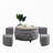 Round Rolling Storage Ottoman with Reversible Tray Top & 4 Side Ottomans-1818378978