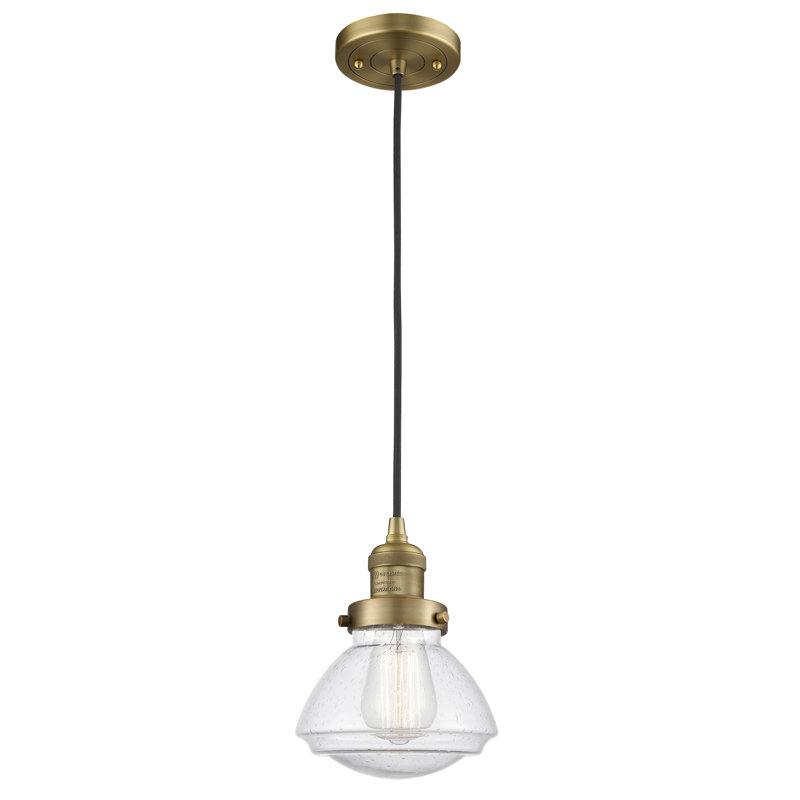 Chesterville 1 - Light Single Pendant, Seedy, No Bulb Included, Brushed Brass