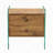 Double-drawer bedside table. The board surface is MDF with grain sticker, and both sides are transparent tempered glass. The design is simple and elegant, with excellent storage functions-1433599278