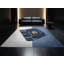 Tapis bleu moelleux moelleux à poils longs avec reliure bleue-637568804
