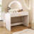 White 39" Bedroom Makeup Vanity Table. Touch Screen Lighted Mirror And Drawer. Curved Design For Elegance. Adequate Storage Space. User-. Simple Installation Procedure