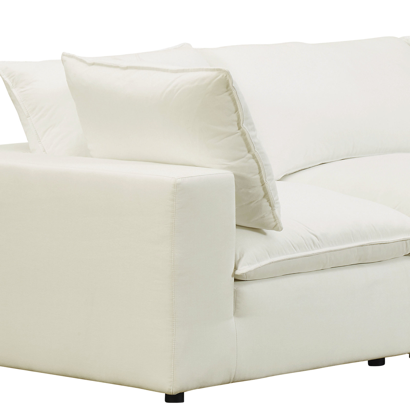 Ellaria 120'' 3 - Piece Modular Upholstered Sofa, Ivory Polyester Blend