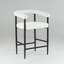 Ensemble de 2 tabourets de bar modernes rembourrés avec structure en métal et accoudoirs-776095550