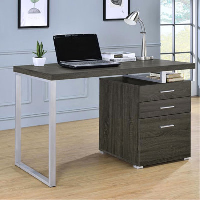 Mobilier de bureau gris vieilli 3 - Option de bureau pratique et construction élégante