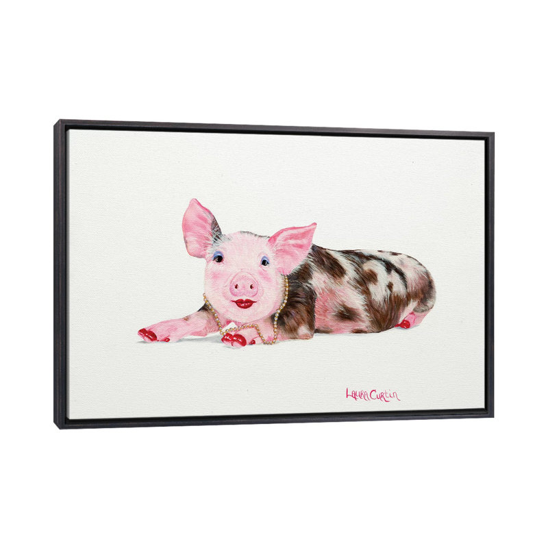 " Pearl " by Laura Curtin, Distressed Black Frame, No Mat, 18" H x 26" W x 1.5" D