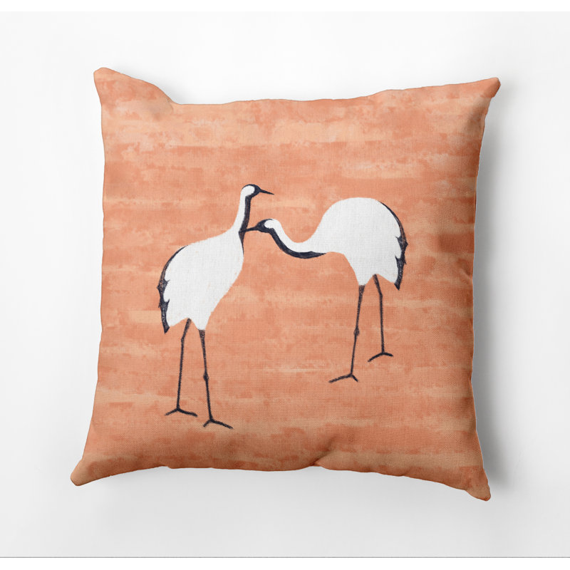 Beach Vacation Outdoor Square Pillow Cover & Insert, Coral, 18"x18"