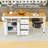 Rolling Kitchen Island Cart with Extendable Table, 3 Drawers, Storage Cabinet and Power Outlet-785041259