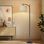 Lampe sur pied à arc avec abat-jour réglable en forme de plumes avec abat-jour botanique beige sur pied 3 températures de couleur à intensité variable avec poteau pour la chambre à coucher