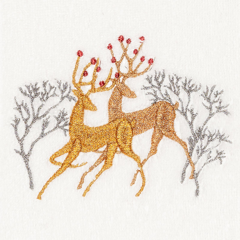 Christmas Midweight Hand Towel, White